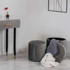 Viadurini Living Sitzsäcke|Sitzsäcke-Paar Wohnzimmerhocker mit Behälter aus farbigem Samt - Salema