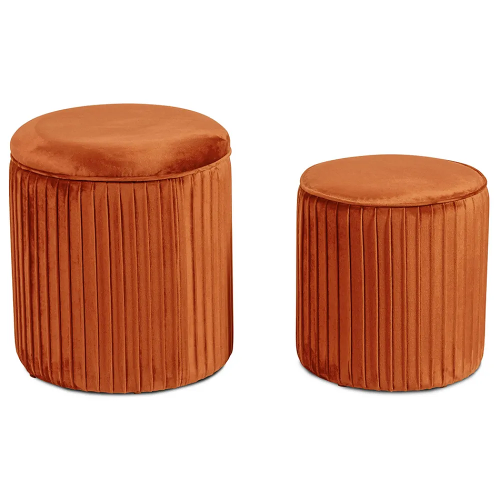 Viadurini Living Sitzsäcke|Sitzsäcke-Paar Wohnzimmerhocker mit Behälter aus farbigem Samt - Salema