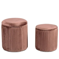 Viadurini Living Sitzsäcke|Sitzsäcke-Paar Wohnzimmerhocker mit Behälter aus farbigem Samt - Salema