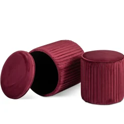 Viadurini Living Sitzsäcke|Sitzsäcke-Paar Wohnzimmerhocker mit Behälter aus farbigem Samt - Salema