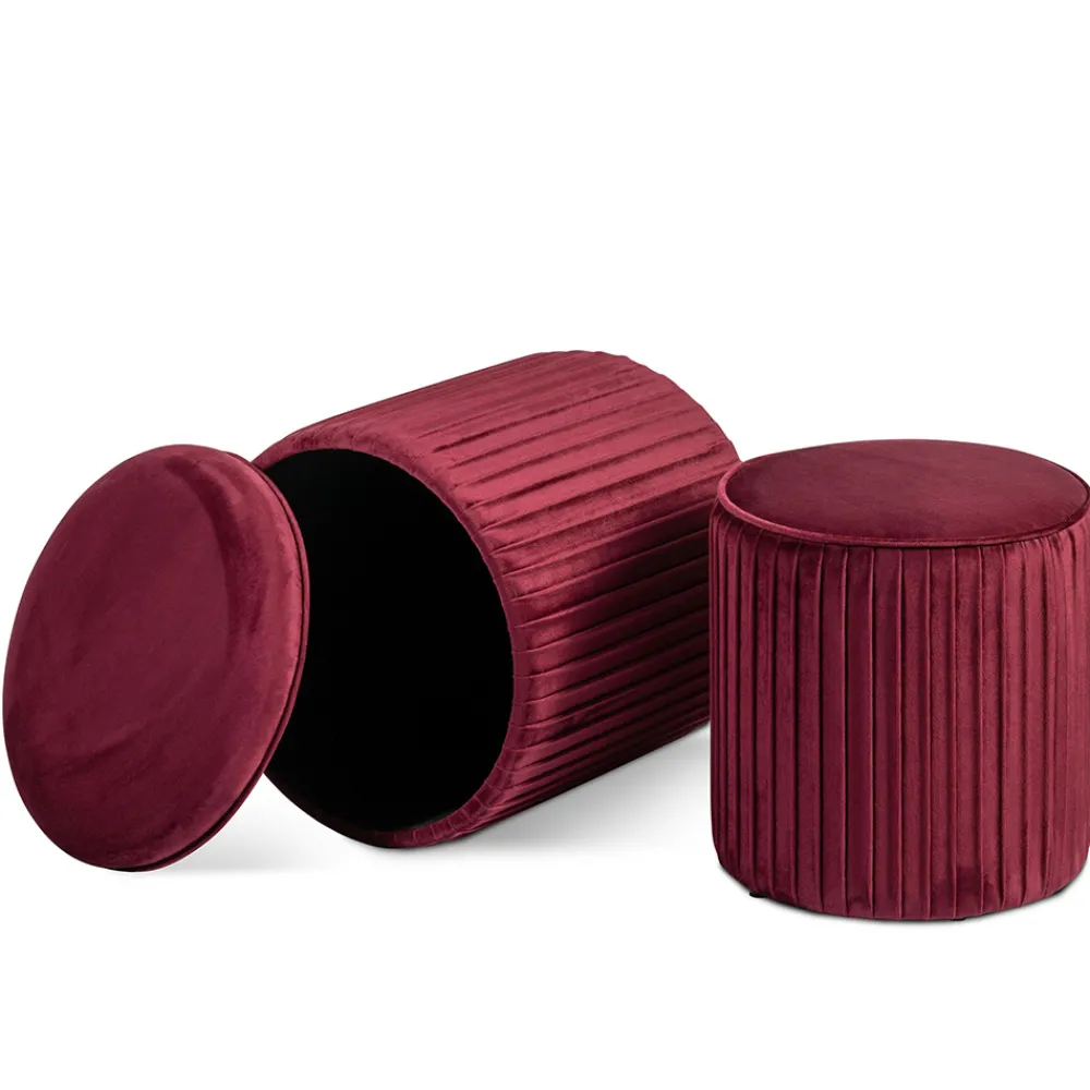 Viadurini Living Sitzsäcke|Sitzsäcke-Paar Wohnzimmerhocker mit Behälter aus farbigem Samt - Salema