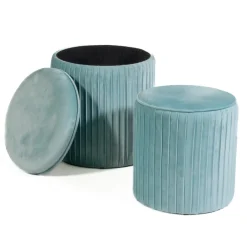 Viadurini Living Sitzsäcke|Sitzsäcke-Paar Wohnzimmerhocker mit Behälter aus farbigem Samt - Salema