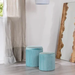 Viadurini Living Sitzsäcke|Sitzsäcke-Paar Wohnzimmerhocker mit Behälter aus farbigem Samt - Salema