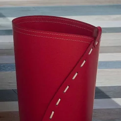 Limac Design Bürozubehör-Papierkorb aus Leder für Servus Büro, handgefertigt in Italien