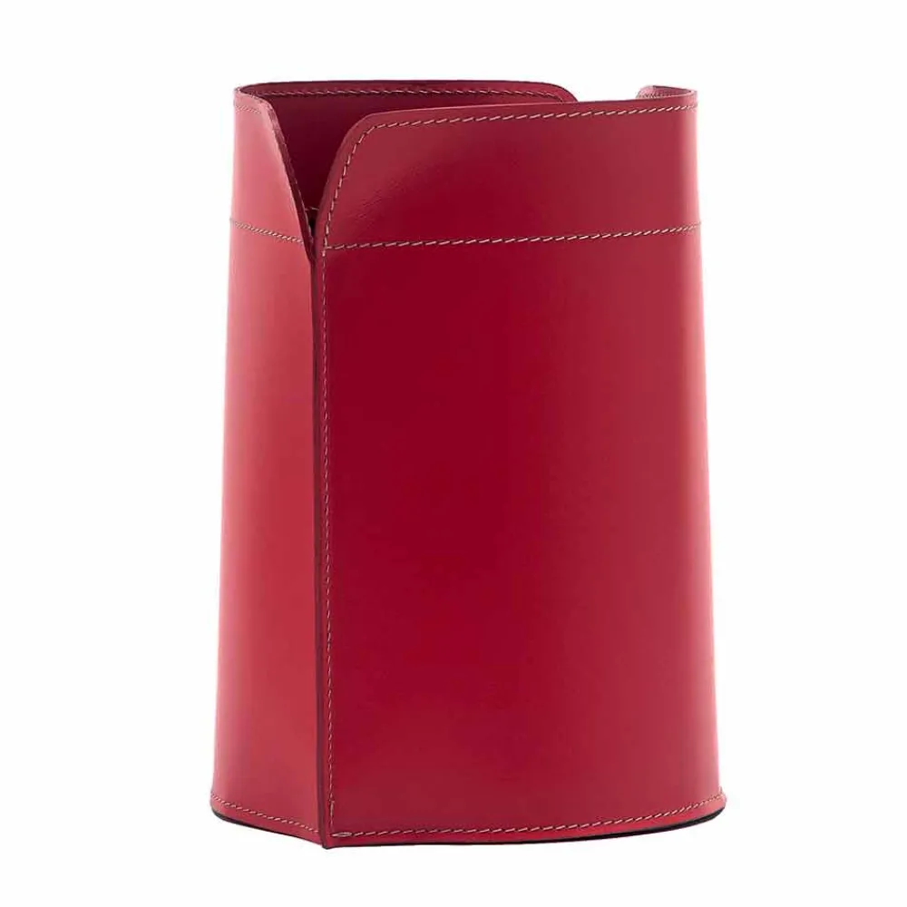 Limac Design Bürozubehör-Papierkorb aus recyceltem Canistro-Leder in Italien