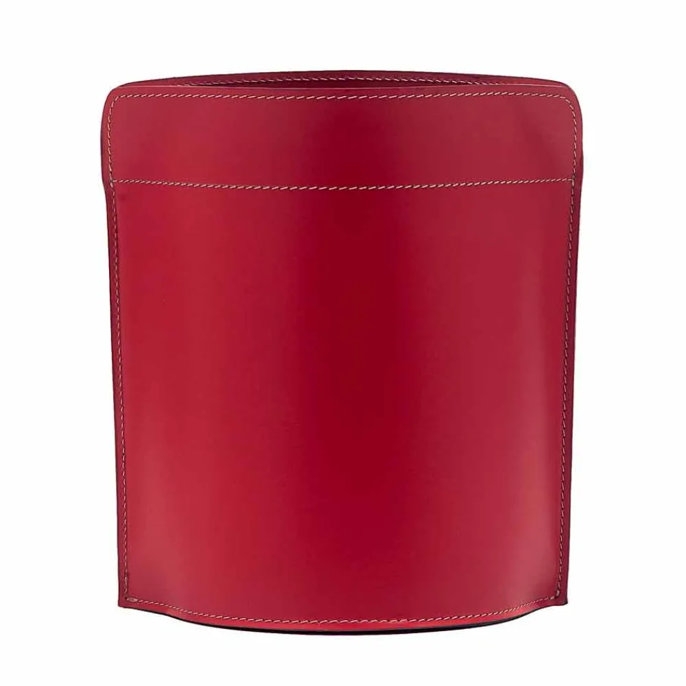 Limac Design Bürozubehör-Papierkorb aus recyceltem Canistro-Leder in Italien