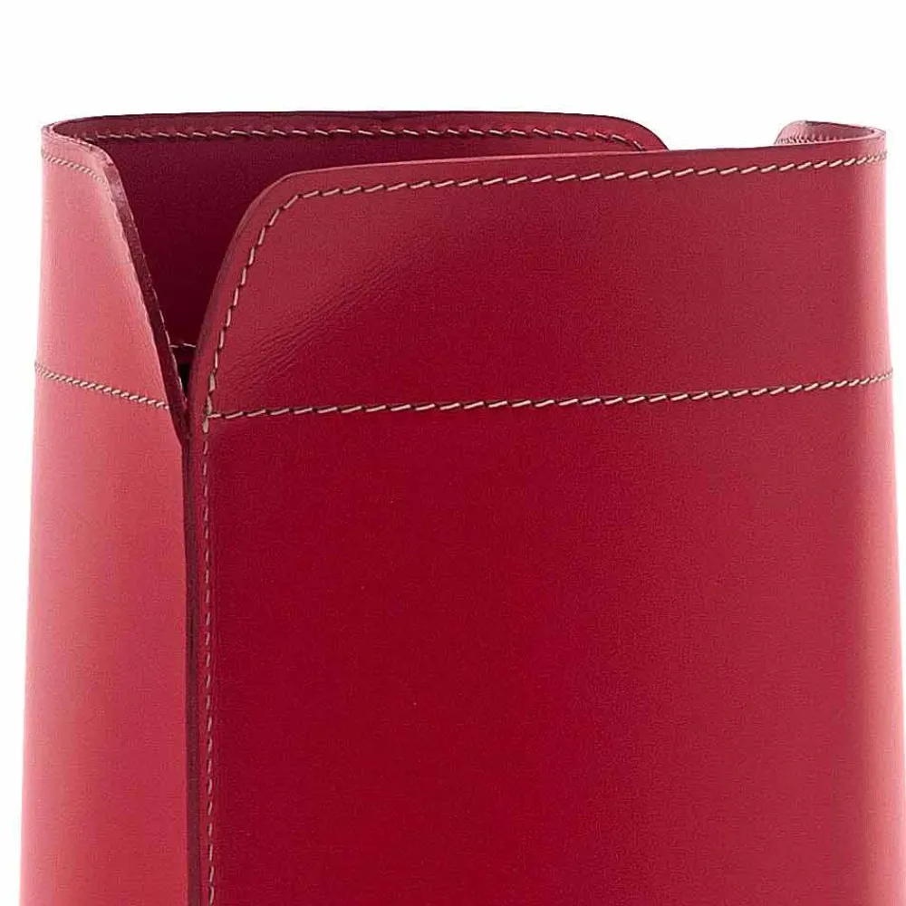 Limac Design Bürozubehör-Papierkorb aus recyceltem Canistro-Leder in Italien