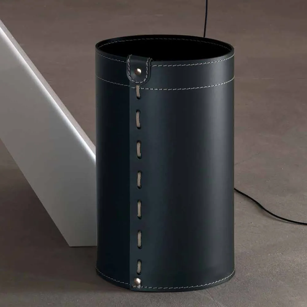 Limac Design Bürozubehör-Papierkorb aus regeneriertem handgefertigtem Leder Battista