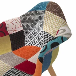 Viadurini Living Moderne Sessel-Patchwork Design Sessel aus Stoff mit Holzbeinen, 2 Stück - Selena