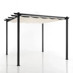 Viadurini in the Garden Gartenideen-Pavillon aus epoxidpulverlackiertem Aluminium und Gleittuch – Manger