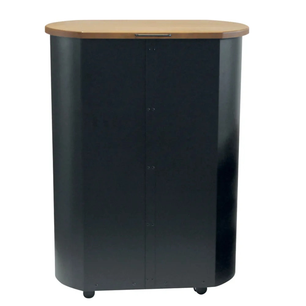 Viadurini Fire Design Pelletkorb-Pellethalter aus Metall mit Rädern und Holzdeckel, hergestellt in Italien – Bisonte