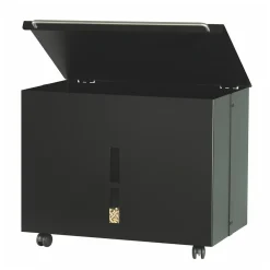 Viadurini Fire Design Pelletkorb-Pellethalter aus Metall mit Rädern und Deckel, hergestellt in Italien – Gazza