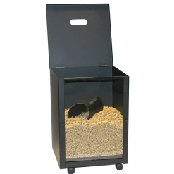 Viadurini Fire Design Pelletkorb-Pellethalter aus schwarz lackiertem Stahl mit Plexiglas, hergestellt in Italien – Pellicano