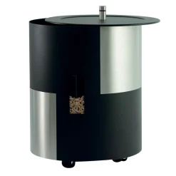 Viadurini Fire Design Pelletkorb-Pellethalter mit Rädern und Deckel aus Metall, hergestellt in Italien – Storch