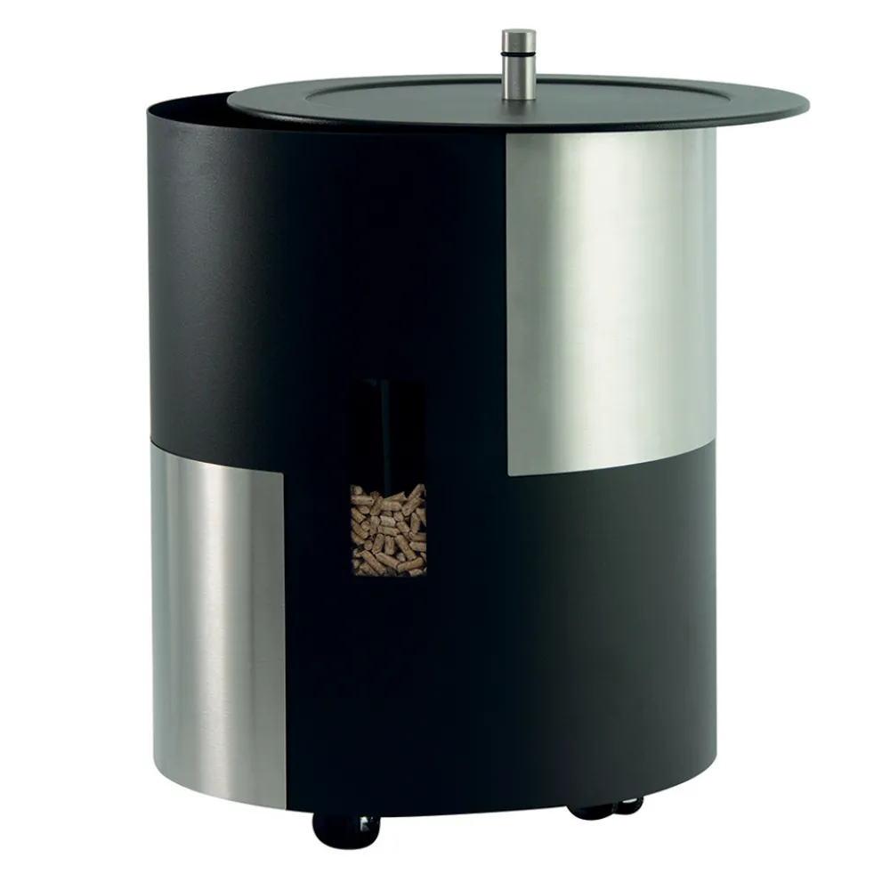 Viadurini Fire Design Pelletkorb-Pellethalter mit Rädern und Deckel aus Metall, hergestellt in Italien – Storch