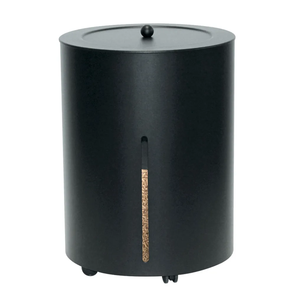 Viadurini Fire Design Pelletkorb-Pellethalter mit Rädern und Deckel aus Metall, hergestellt in Italien – Storch