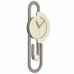 Viadurini Time Design Wanduhren-Pendel Wanduhr Modernes Design in beige und braunem Holz - Büroklammer