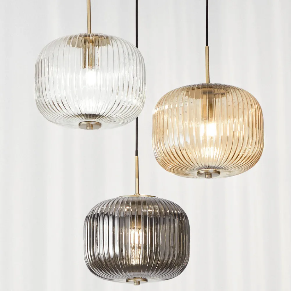 Viadurini Lighting Moderne Pendelleuchten-Pendelleuchte 3 Lichter aus farbigem mundgeblasenem Glas und Metall - Trissa