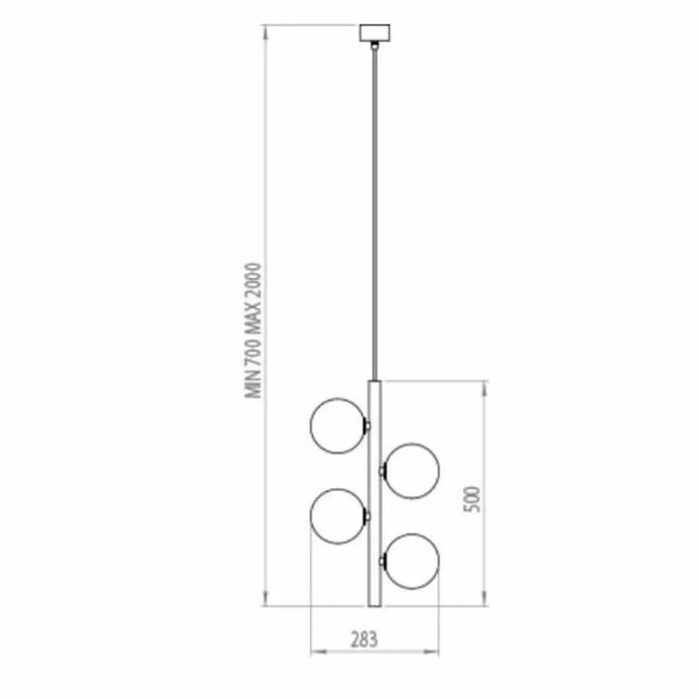 Il Fanale Designer Pendelleuchten-Pendelleuchte 4 Lichter aus Naturmessing und Glas - Molecola von
