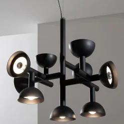 Viadurini Lighting Designer Pendelleuchten-Pendelleuchte 9 Lichter Design in Weiß oder Schwarz Aluminium - Celio