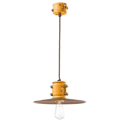 Ferroluce Pendelleuchte Industrial-Pendelleuchte aus Eisen und industrieller handgefertigter Keramik - Urban