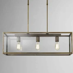 Il Fanale Pendelleuchten Vintage-Pendelleuchte aus Eisen und Glas 3 flammig London