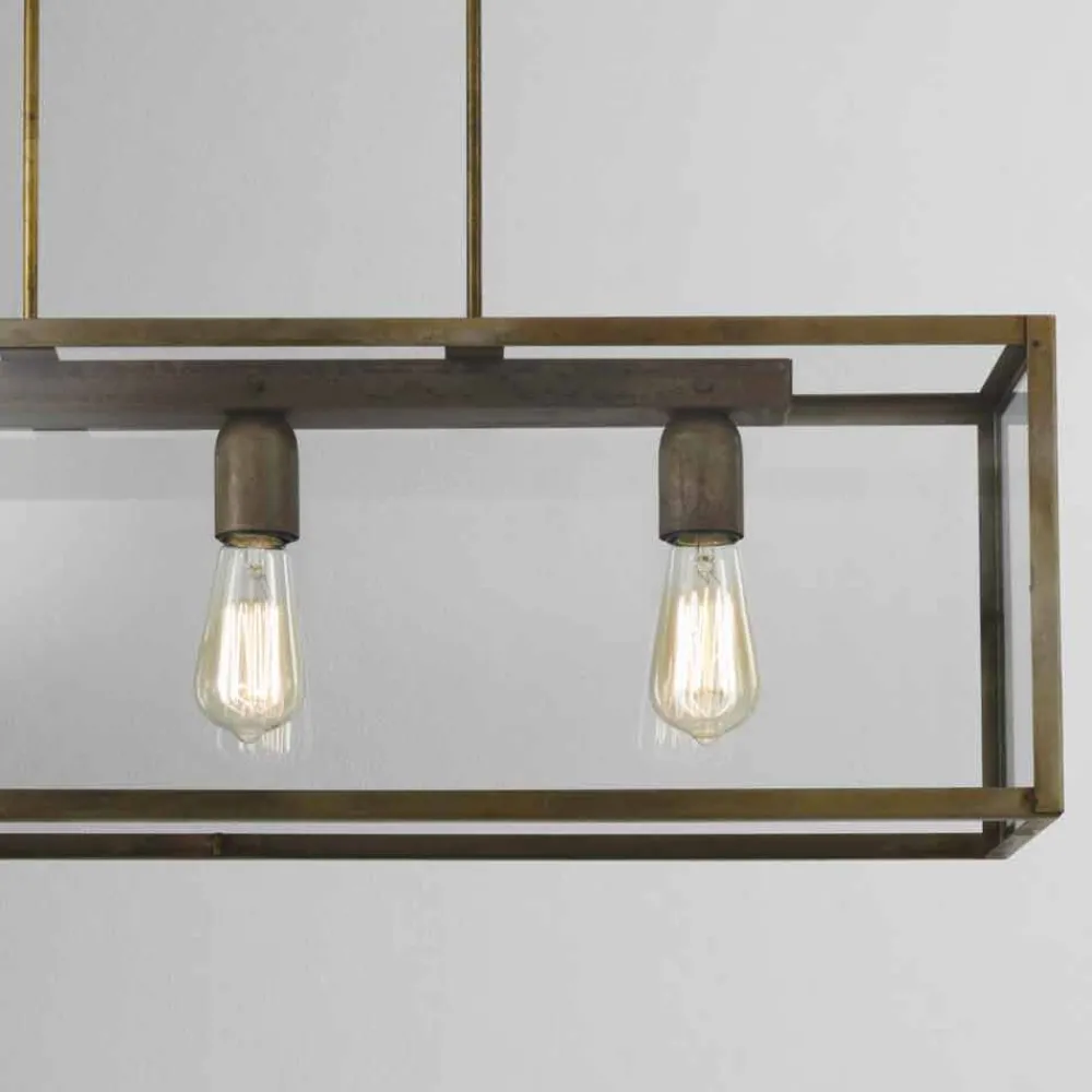 Il Fanale Pendelleuchten Vintage-Pendelleuchte aus Eisen und Glas 3 flammig London