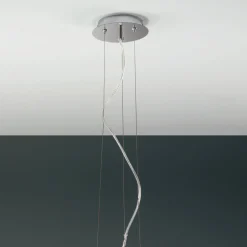 Viadurini Lighting Moderne Pendelleuchten-Pendelleuchte aus geblasenem weißem Glas und verchromtem Metall - Illumina