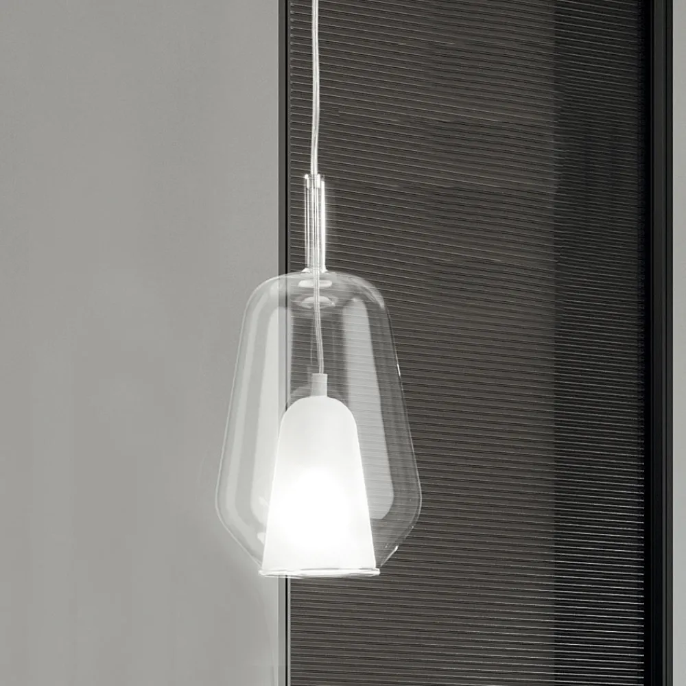 Viadurini Lighting Moderne Pendelleuchten-Pendelleuchte aus Glas und transparentem Draht Made in Italy - Trilly
