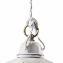 Ferroluce Pendelleuchten Vintage-Pendelleuchte aus handbemalter Keramik und Eisen 3 Größen - Asti