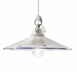 Ferroluce Pendelleuchten Vintage-Pendelleuchte aus handbemalter Keramik und Eisen 3 Größen - Asti