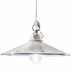 Ferroluce Pendelleuchten Vintage-Pendelleuchte aus handbemalter Keramik und Eisen 3 Größen - Asti