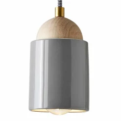 Viadurini Lighting Moderne Pendelleuchten-Pendelleuchte aus Holz und Keramik in Italien, Asien