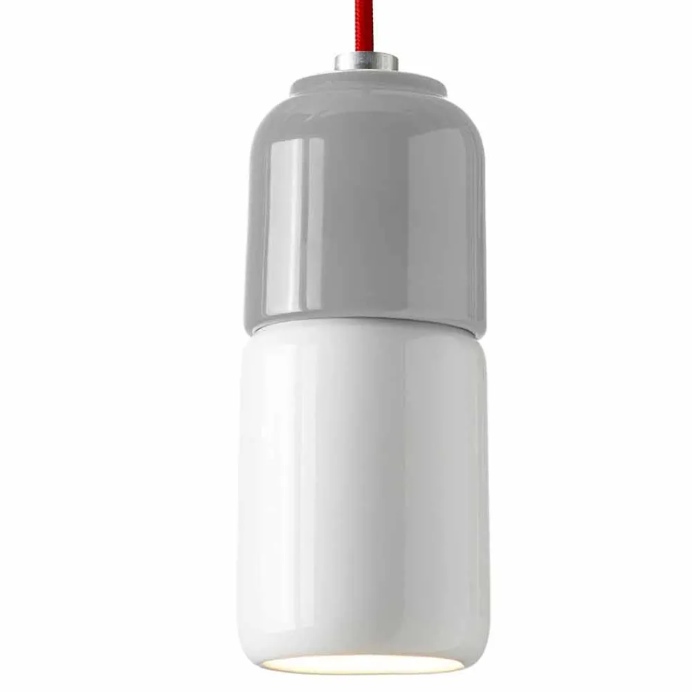 Viadurini Lighting Moderne Pendelleuchten-Pendelleuchte aus Keramik und Aluminium, hergestellt in Italien, Asien