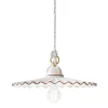 Ferroluce Pendelleuchten Shabby Chic-Pendelleuchte aus Keramik mit farbigem Kabel L'Acquila