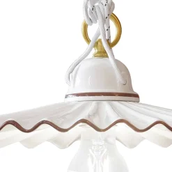 Ferroluce Pendelleuchten Shabby Chic-Pendelleuchte aus Keramik mit farbigem Kabel L'Acquila