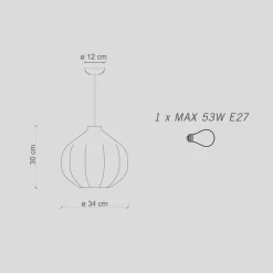 Ferroluce Moderne Pendelleuchten-Pendelleuchte aus Keramik in 2 Ausführungen, hergestellt in Italien – Afoxe