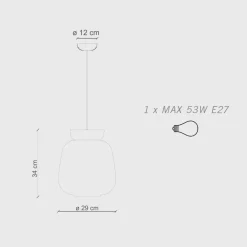 Ferroluce Moderne Pendelleuchten-Pendelleuchte aus Keramik und Glas, hergestellt in Italien – Corcovado