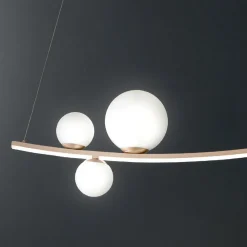 Viadurini Lighting Designer Pendelleuchten-Pendelleuchte aus lackiertem Metall und mundgeblasenem Glas - Partridge