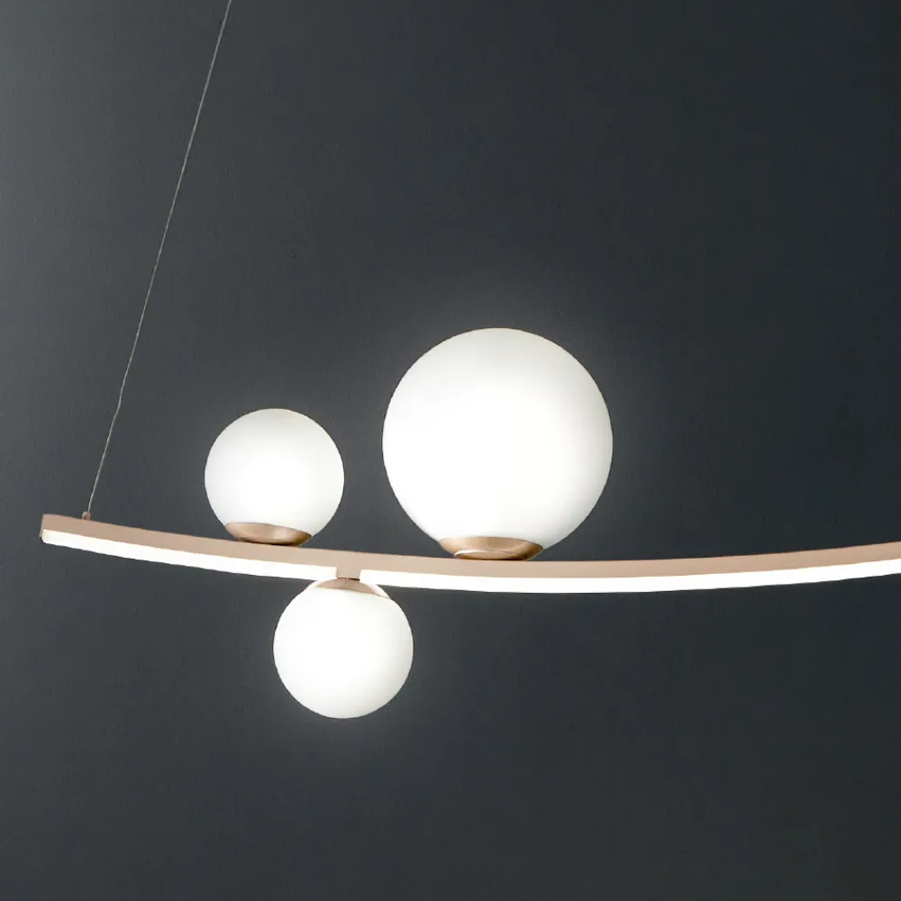 Viadurini Lighting Designer Pendelleuchten-Pendelleuchte aus lackiertem Metall und mundgeblasenem Glas - Partridge