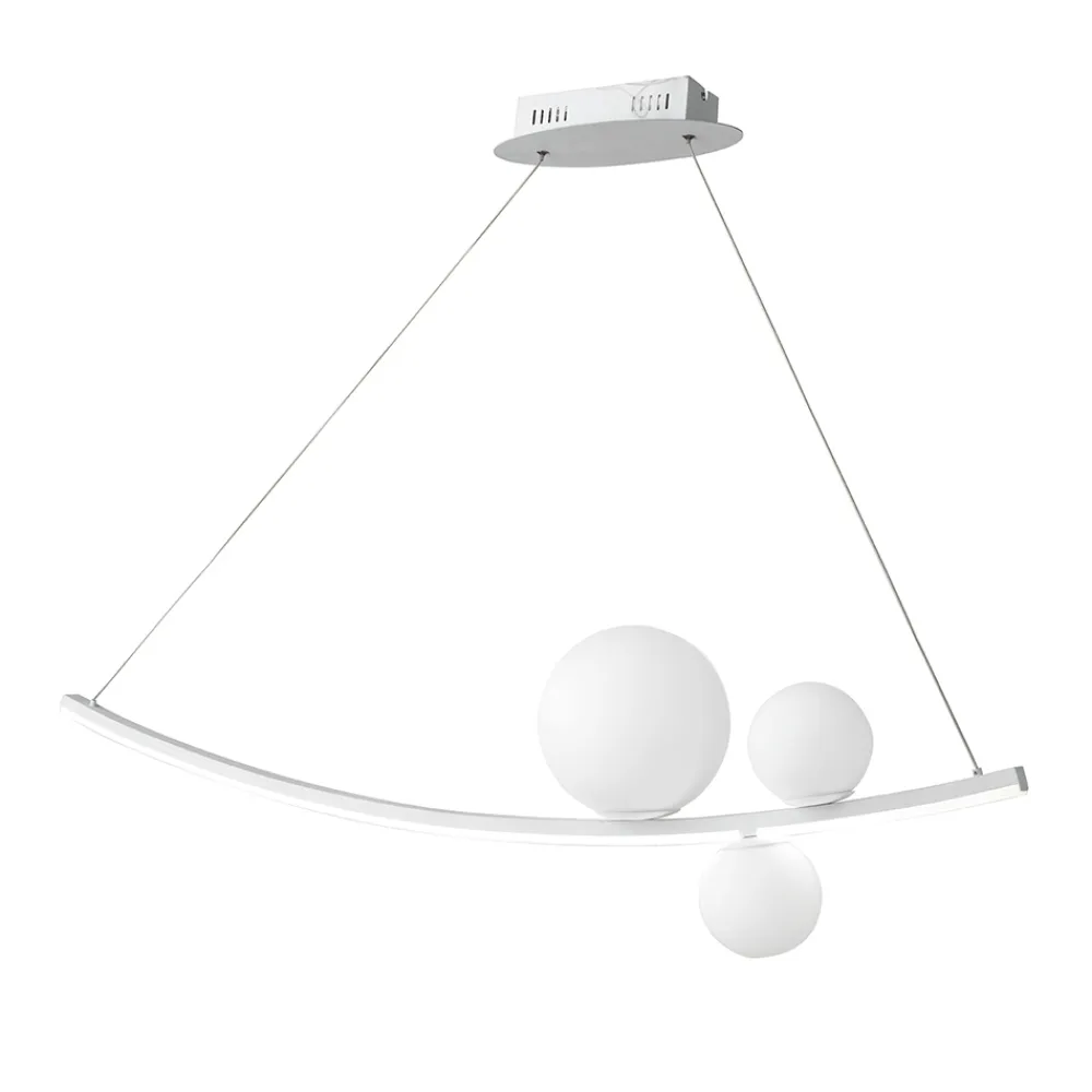 Viadurini Lighting Designer Pendelleuchten-Pendelleuchte aus lackiertem Metall und mundgeblasenem Glas - Partridge