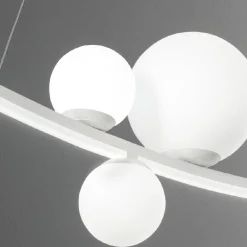 Viadurini Lighting Designer Pendelleuchten-Pendelleuchte aus lackiertem Metall und mundgeblasenem Glas - Partridge