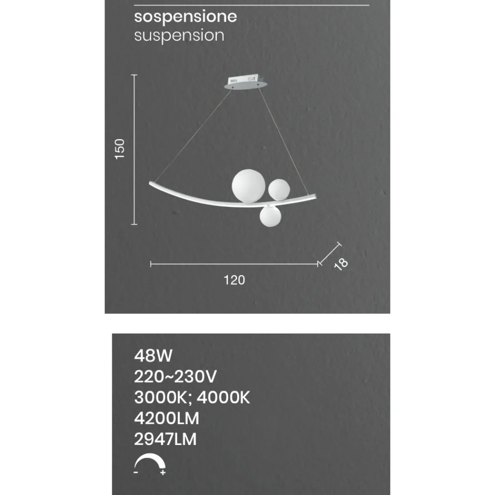 Viadurini Lighting Designer Pendelleuchten-Pendelleuchte aus lackiertem Metall und mundgeblasenem Glas - Partridge