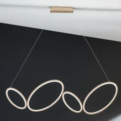 Viadurini Lighting Moderne Pendelleuchten-Pendelleuchte aus Metall mit Goldfinish und dimmbarer LED - Raiss