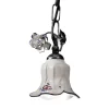 Ferroluce Pendelleuchten Vintage-Pendelleuchte aus Metall und handverzierter Keramik mit Rose - Pisa