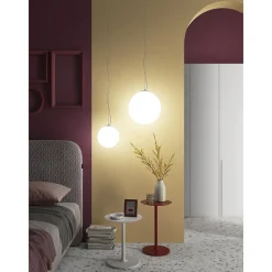 Viadurini Vetro di Venezia Murano Lampen|Moderne Pendelleuchten-Pendelleuchte aus mundgeblasenem weißem venezianischem Glas - Moon