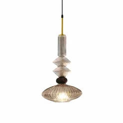 Viadurini Lighting Murano Lampen|Moderne Pendelleuchten-Pendelleuchte aus Muranoglas und Stoff, Made in Italy - Missi