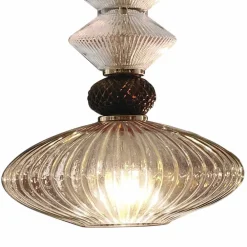 Viadurini Lighting Murano Lampen|Moderne Pendelleuchten-Pendelleuchte aus Muranoglas und Stoff, Made in Italy - Missi