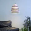 In-es.artdesign Moderne Pendelleuchten-Pendelleuchte aus Nebulit und Wolle In.es.artdesign Flower Stripe