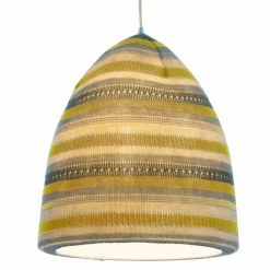 In-es.artdesign Moderne Pendelleuchten-Pendelleuchte aus Nebulit und Wolle In.es.artdesign Flower Stripe